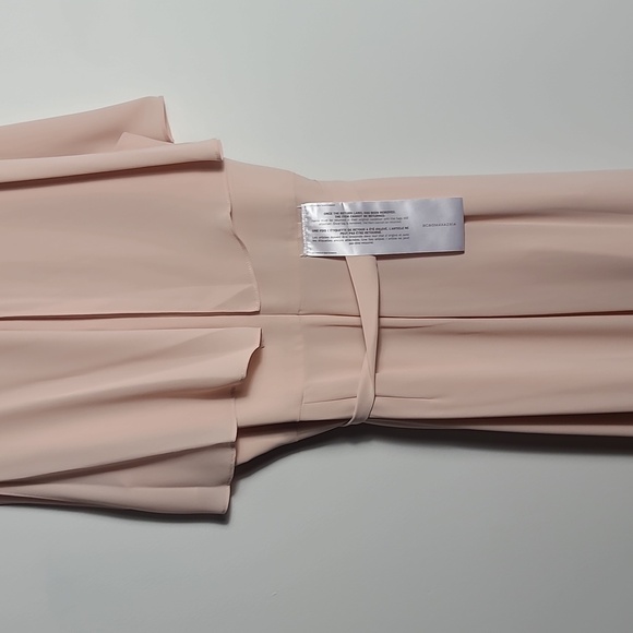 BCBGMAXAZRIA NWT Slit Sleeve Overlay Gown in Bare Pink Size 10 - Picture 12 of 16